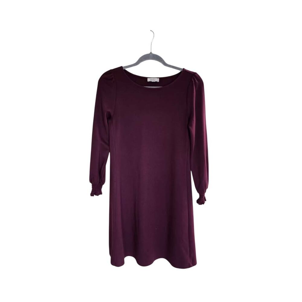 LOFT Petite XXSP Maroon Long Sleeve Dress